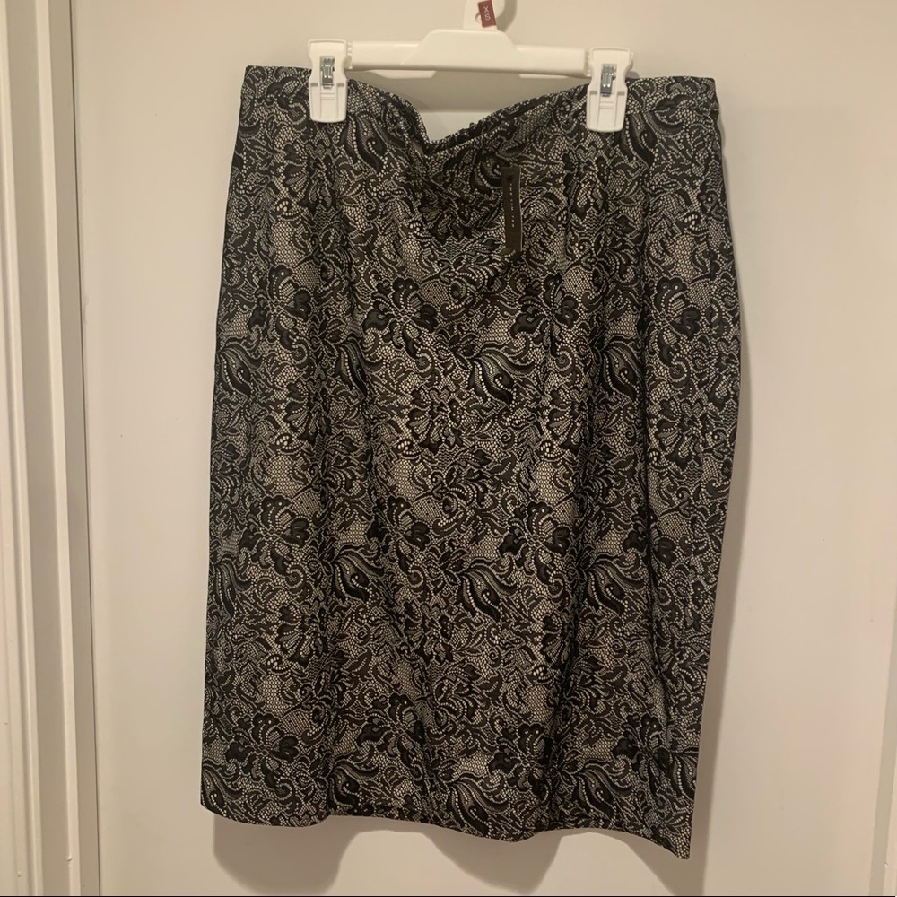 The Limited Black Lace Print Pencil Skirt NWT